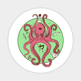 Pink Mint Crown Octopus Magnet